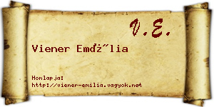 Viener Emília névjegykártya